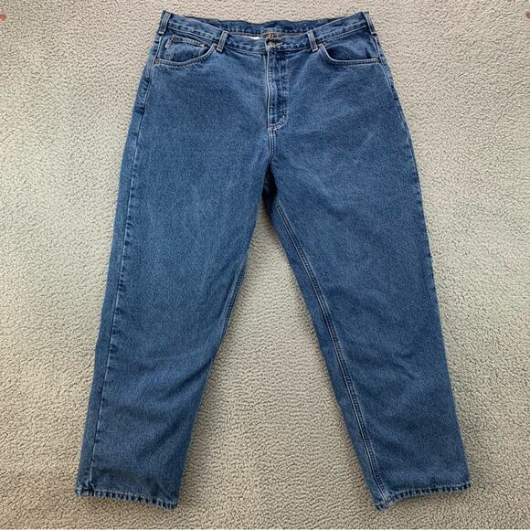 Carhartt Men's Flannel-Lined Relaxed-Fit Straight-Leg Jeans   -   Size: 40 - Picture 1 of 16